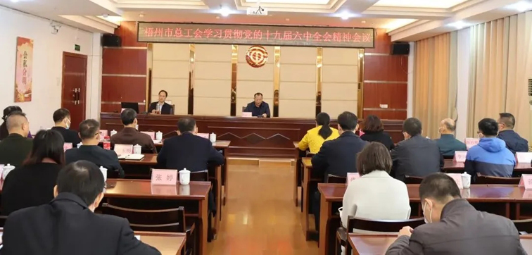 梧州市總工會深入學(xué)習(xí)黨的十九屆六中全會精神